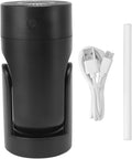 Portable Mini Humidifier,USB Automatic Rotating Super Quiet Small Desktop Cool Mist Humidifier for Bedroom Office Car Travel (Black)