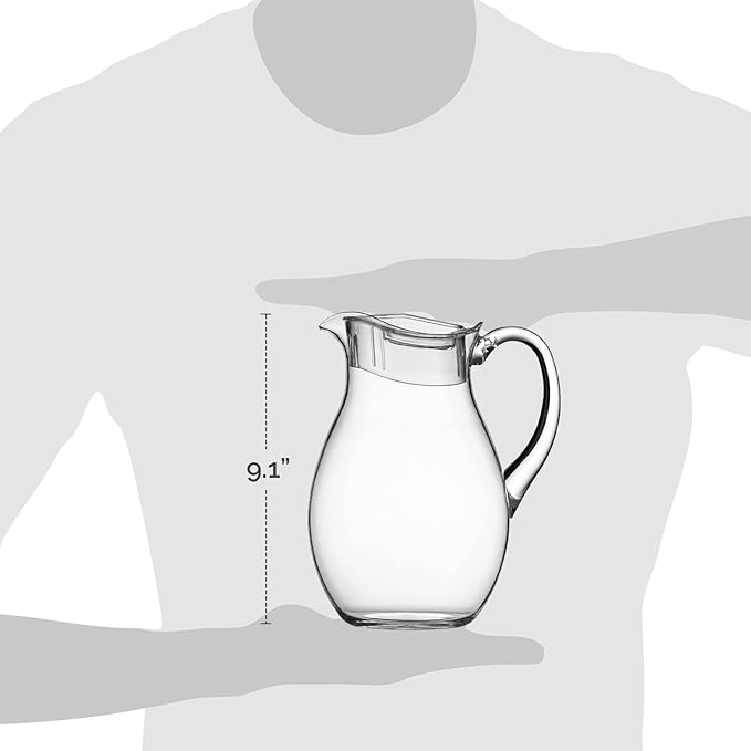 MosJos Acrylic Pitcher (72 oz), Clear Plastic, Water Pitcher with Lid, Shatterproof, BPA-Free Clear Pitcher, Ideal for Sangria, Lemonade, Juice, Iced Tea & More