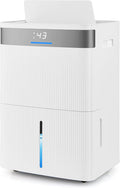 COSTWAY 4500 Sq.Ft Dehumidifier for Basement, Home Dehumidifier with Convenient Handle, 1.4 Gallon Tank, Auto Defrost, 24H Timer, 3-Color Indicator, Drain Hose & Wheels for Bathroom, Bedroom (74 pint)