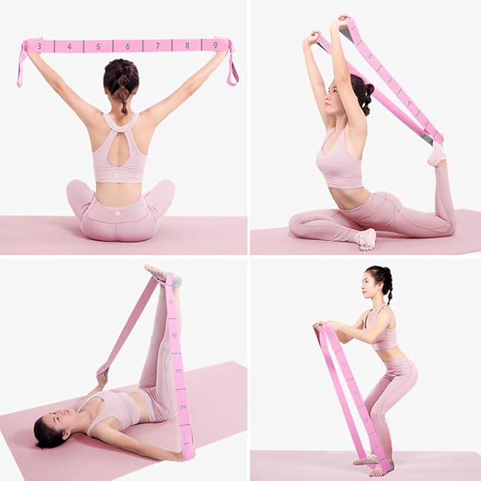 11 Loops Stretch band - Yoga, Pilates, Ballet, and Physical Therapy Stretching strap for Flexibility, Leg Stretching, and Exercise - Durable Stretching equipment for Dance and Fitness-FlexoryFit