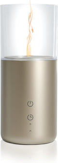 Essential Oil Diffuser, Candlelight Flame Effect with Cool Mist Small Humidifier for Room, 32ml Cordless Ultrasonic Scent Diffusers with Timer & Night Light for Home, Office