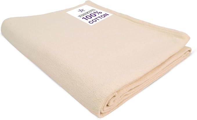 Yogikuti Iyengar Cotton Yoga Blanket Set of One – Thick Handwoven Yoga Blankets for Restorative Yoga, Meditation & Pranayama – Premium Cotton Yoga Blanket for Support & Comfort in Pranayama-FlexoryFit