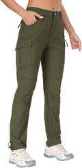 GymBrave Women's Hiking Cargo Pants Quick Dry Outdoor Camping Capris Water Resistant UPF 50 with Zipper Pockets