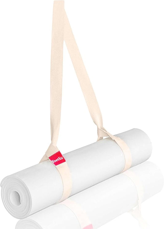Yoga Mat Straps 2 in 1 - Cotton - Adjustable anti-slip straps for yoga, pilates, stretching, for carrying mats-FlexoryFit