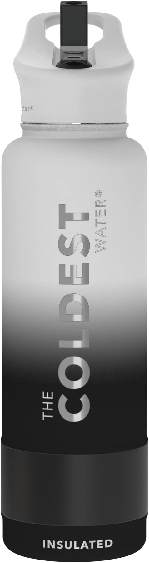 Coldest Insulated Water Bottle with Straw Lid - Stainless Steel Metal Insulated Bottle for Men & Women (Hyperspace White, 40 oz)