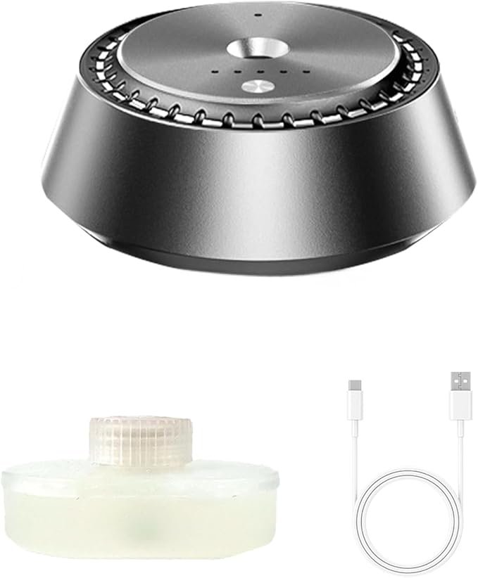 Wireless Car Aromatherapy Diffuser – Ultrasonic Nano Mist, 3-Speed Control, Rechargeable Humidifier & Air Freshener, Alloy PC Design (1, Machine + 1 Oil)