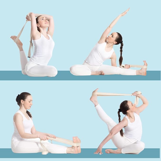 California Yoga Strap | Yoga Belt with Safe Adjustable D-Ring Buckle for Pilates | Stretching Strap | Exercise Bands | Physical Therapy | Improves Sitting Posture-FlexoryFit