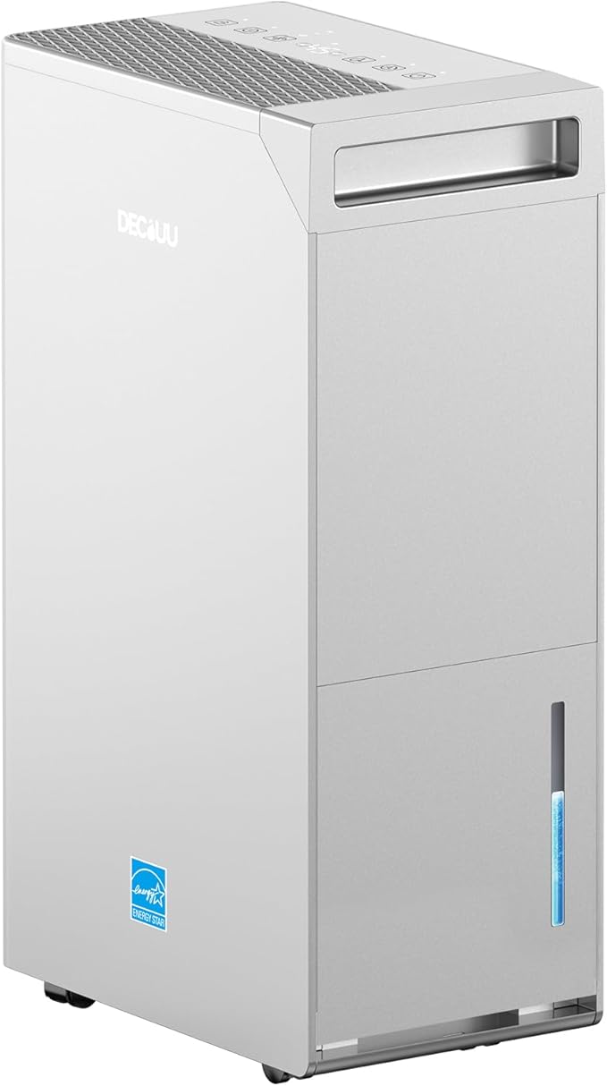 5000 Sq.Ft Energy Star Most Efficient 2024 Dehumidifier,DECIUU Max 100 Pint (Standard 70 Pint) Dehumidifier for Basement with Drain Hose,Intelligent Humidity Control for Home Bathroom Garage Bedroom