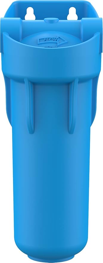 Pentair OMNIFilter OB1 Filter Housing, 10" Standard Opaque Sump Water Filter Housing with Integral Mounting Bracket and 3/4" NPT Inlet, Includes Housing, Mounting Screws and Wrench, Blue