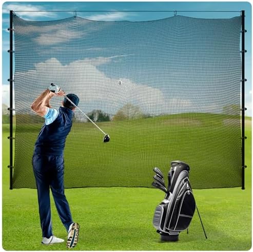 Sports Netting,Hitting Net with 33Feet Nylon Rope for Golf, Baseball, Hockey, Soccer, LAX and More