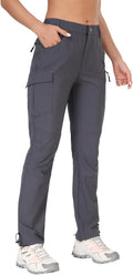 GymBrave Women's Hiking Cargo Pants Quick Dry Outdoor Camping Capris Water Resistant UPF 50 with Zipper Pockets