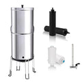 Amwater NSF/ANSI 42&372 Certification 3G Stainless Steel Gravity-Fed Water Filter System, Reduces Lead and up to 99% of Chlorine,with 4 Purification Filter,Sight Glass Spigot and 6inch Stand
