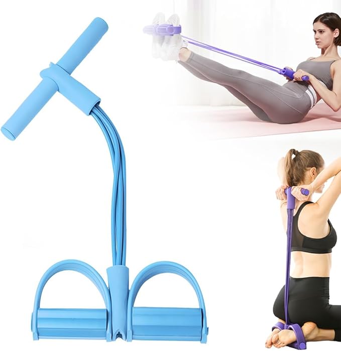 21 Fitness Resistance Bands-4 Tube Pedal Ankle Puller, Elastic Yoga Pedal Puller Resistance Band, Stretching Bands for Arm and Leg Workouts Abdomen, AB Training Auxiliary Device for Women Men-FlexoryFit
