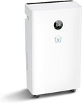 6,500 Sq. Ft Dehumidifier for Basement With Reusable Air Filter 60 Pint - Auto Drain or Manual Drainage, Auto Defrost, Ideal for Home, Bathrooms, Large & Medium Sized Rooms (White)
