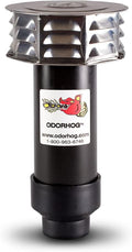 OdorHog Metal Cap Slip On Vent Stack Pipe Filter 2" Black ABS, Removes Outdoor by OdorHog-StoptheStink