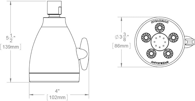 Speakman S-2005-H-E2 Hotel Anystream Shower Head for Stylish Bathroom Décor, 2.0 GPM, Chrome