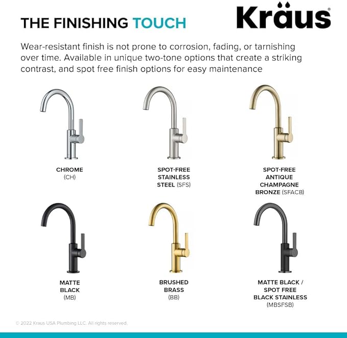 Kraus Oletto Single Handle Kitchen Bar Faucet in Matte Black/Spot Free Black Stainless Steel, Kitchen Sink Faucets, KPF-2822MBSFSB