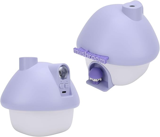 Mini Mushroom House Humidifier, 300ml Personal Desktop Humidifier, Quiet Operation with Color Changing Light, Ideal for Bedroom Office Car Travel