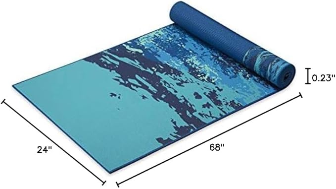 Gaiam Yoga Mat - Premium 6mm Print Reversible Extra Thick Non Slip Exercise & Fitness Mat for All Types of Yoga, Pilates & Floor Workouts (68" x 24" x 6mm Thick)-FlexoryFit
