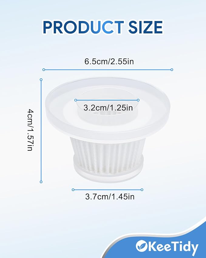 Replacement Filter Compatible with Horsepower Duck Compact Cordless Vacuum Cleaner AS Seen On TV, Vacuum Cleaner Filter Replacement Parts, 6+1 Pack