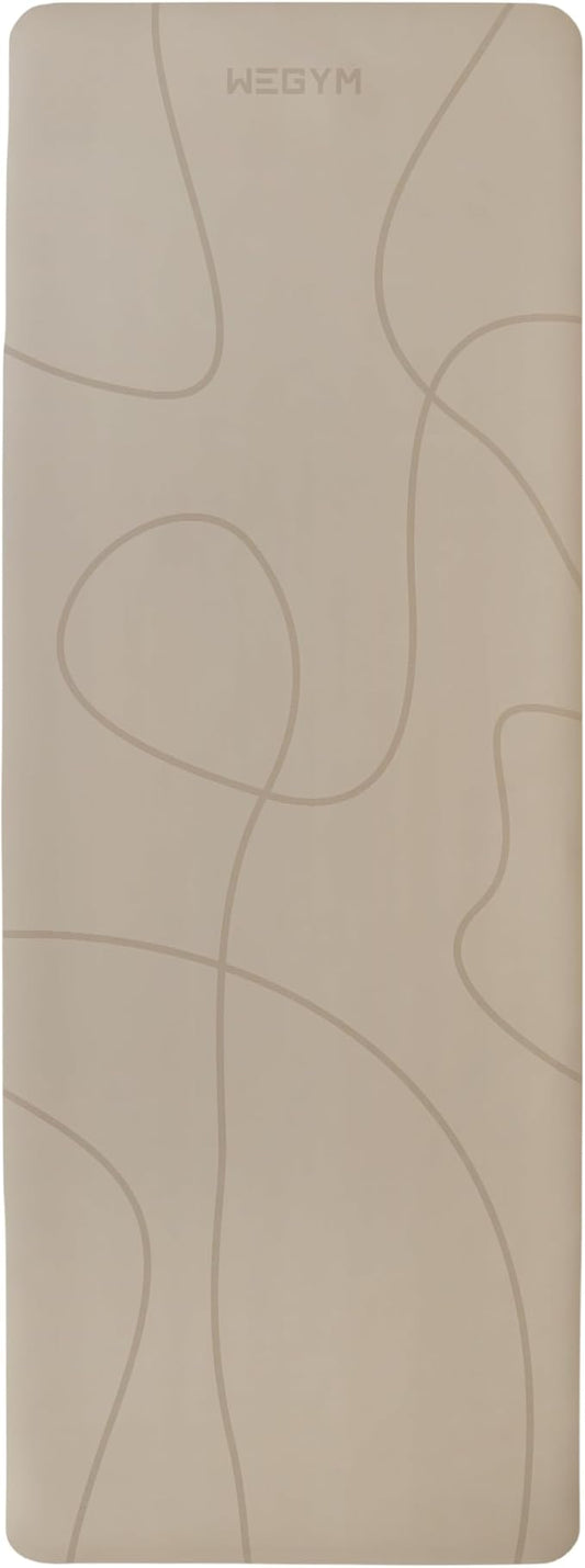 4mm Cushioned Exercise Mat for Yoga & Pilates - Anti Slip, Polyurethane with Suede Top & Carrying Strap-FlexoryFit