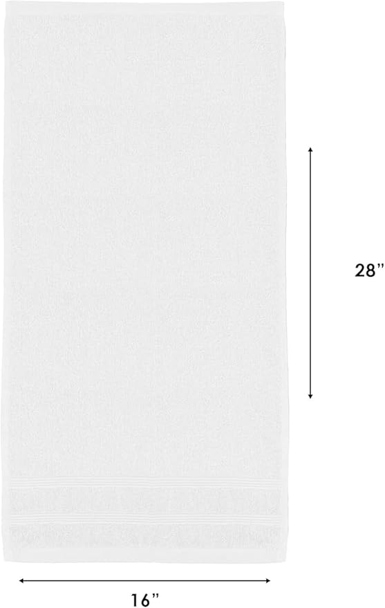 Kaufman - Premium Hand Towels Set for Bathroom, Spa, Gym, and Face Towel 100% Cotton Ring Spun, Ultra Soft Feel and Highly Absorbent Towels (12, White)-FlexoryFit