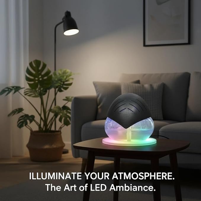 Air Purifier (Blue) - Water Filter Air Washer For Home and Office - Essential Oil Aroma Diffuser With LED Night light - Small Air Cleaner For Smoke and Pets (Blue)