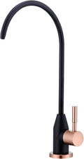 Drinking Water Faucet, Black and Red Copper RO Faucet Stainless Steel for Under Sink Water Filter System Reverse Osmosis Non-Air Gap for Kitchen