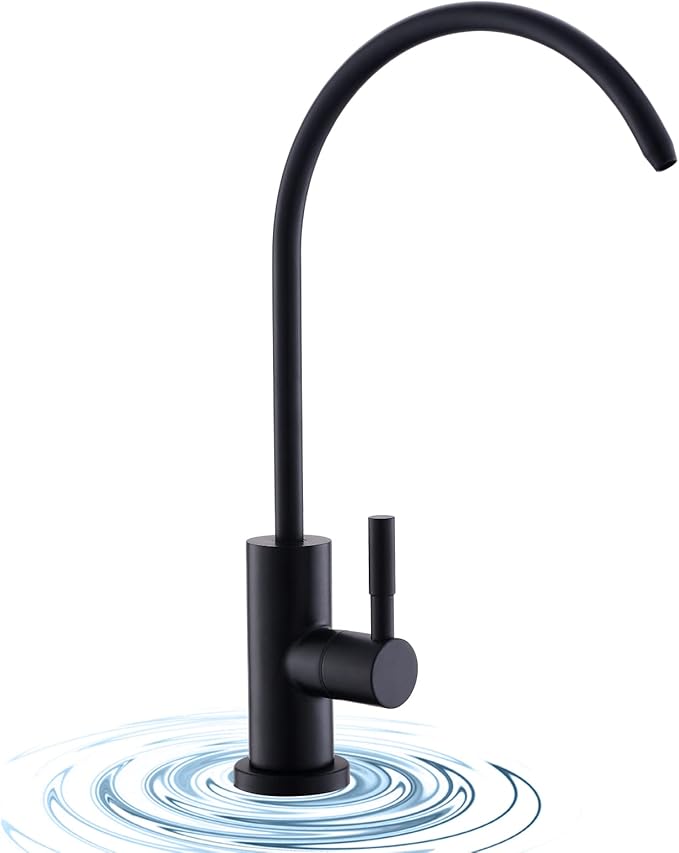 WEWE Matte Black Drinking Water Faucet Non Air Gap Stainless Steel Filtered Faucet for Kitchen Sink Reverse Osmosis System