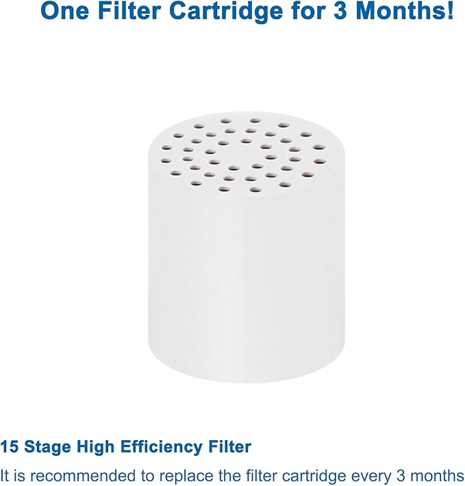 NearMoon 15 - Stage Replacement Cartridge Universal High Output Shower Filter with VC, Reduce Hard Water, Heavy Metal Impurity, Improve Skin & Hair, Fit Any Similar Filter (2 pack)