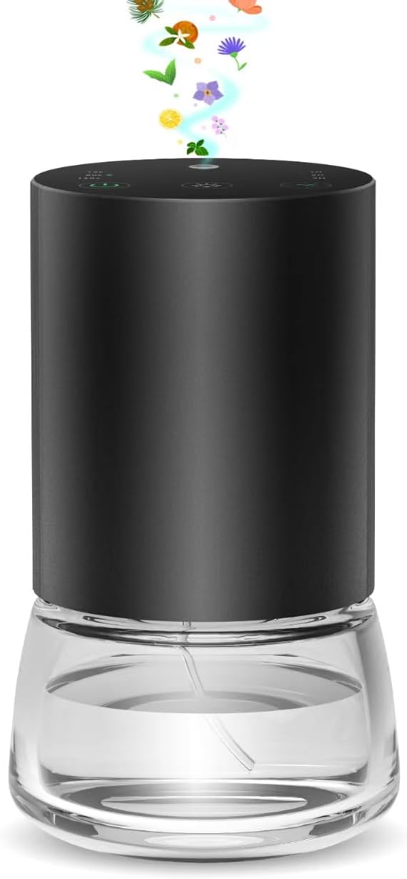 Waterless Essential Oil Diffuser 100ML Large Capacity Battery Powered Diffuser with 7 Colors LED Lights for Large Room Living Room Bedroom Office Aluminum Alloy