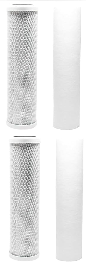 CFS – Replacement Water Filter Kit Includes Sediment & Carbon Cartridge Compatible with 10" Reverse Osmosis and Under Sink Systems Models – Removes Bad Taste & Odor – 1 Micron (2 Pack Filter Kit)
