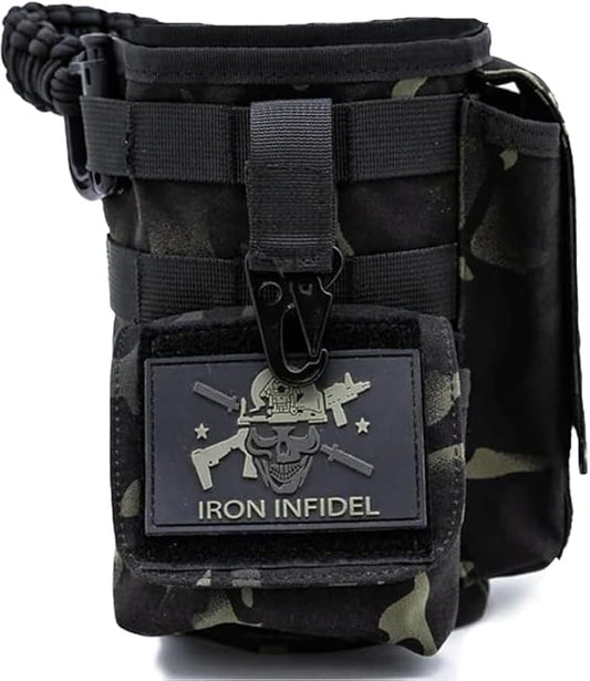 Iron InfideI Battle Bottle Sleeve - 64 oz and 32 oz Water Bottle Sleeve Only for Half Gallon 1L Steel Water Bottle | Rugged Cover with Molle for Versatile Design with Storage for Phone, Wallet & Keys-FlexoryFit