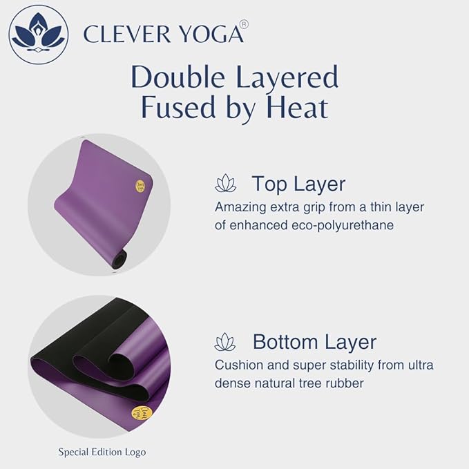 Clever Yoga Liquid Balance Thick Yoga Mat - Pro Exercise Yoga Mat with Non-Slip Surface for Home Gym, Earth-Friendly & Recyclable Pilates and Workout Pad Women & Men, 4.5 mm-FlexoryFit