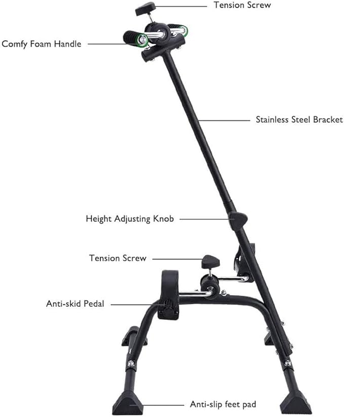 Pedal Exerciser Bike Hand Arm Leg and Knee Peddler Adjustable Fitness Equipment for Seniors, Elderly Home Pedal Exercise Bike for Total Body, with Gift Box-FlexoryFit