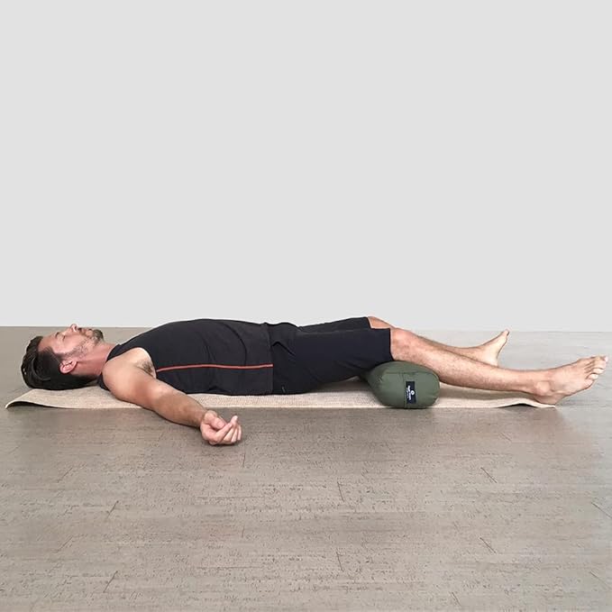 Hugger Mugger Junior Yoga Bolster - Narrower Profile, Very Firm, Great for Smaller Yogis, Heart-Opening poses or Under the Knees, Handmade in USA-FlexoryFit