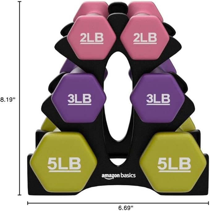 Amazon Basics Neoprene Dumbbell Hand Weights for Exercise and Muscle Toning-FlexoryFit