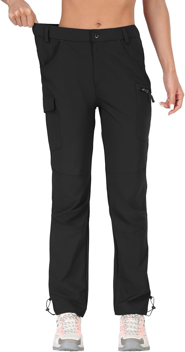 GymBrave Women's Hiking Cargo Pants Quick Dry Outdoor Camping Capris Water Resistant UPF 50 with Zipper Pockets
