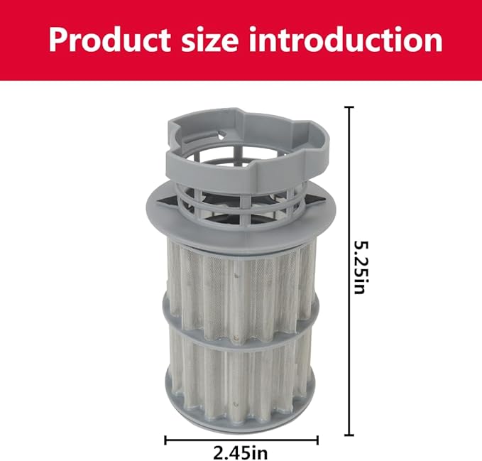 645038 Dishwasher Drain Mesh Filter Circulation Pump Micro Filter for SHE3AR56UC, SHE3AR72UC, SHE3AR75UC, SHE3AR76UC, SHE3ARF2UC, SHE3ARF5UC, SHE3ARF6UC, SHE3ARL2UC