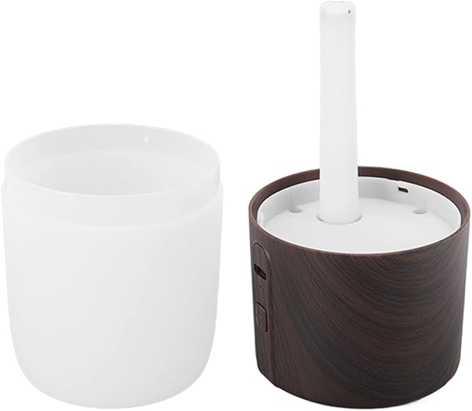 Portable Mist Humidifier, 300ml Capacity Personal Air Humidifier with Timing Function, Jellyfish Shaped Spray Mist, Mobile Using Office Humidifier with Colorful Night Light for Cars,(Dark Wood Color)