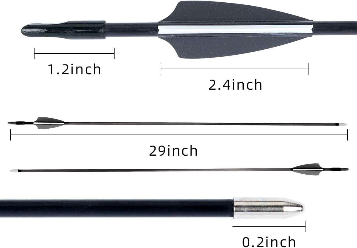 LWANO 28" Fiberglass Arrows - Archery Practice Target Arrows with Blunt Tips Durable Shaft for Youth Kids Children Beginners on Recurve&Long Bows(Pack of 12)