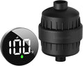 Tem8(R7Pro) Bathroom Shower Filter Fixture with Wireless Temperature Display | Hard Water Purifier 99.99% Remove Chlorine & Heavy Metals | Improve Skin & Hair Health | Black Hardware Accessories