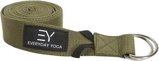 Everyday Yoga Super Strong Strap with Metal D-ring Buckle - Improve Flexibility, Stretching, and Physical Therapy Fitness.-FlexoryFit