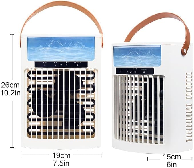 Portable Air Conditioners, air cooler, 1000ML Cooling fan Air Conditioner, 5 Wind Speed & 7 LED Light, 3 Cool Mist& 2/4/6 Timer, USB Cooling Fan for home office outdoor