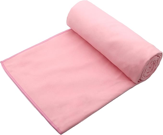 Eunzel Hot Yoga Towel Non Slip Yoga Mat Towel Non-Slip Sweat Absorbent Microfiber Towel for Hot Yoga, Pilates and Workout 72" x 26.5", Pink-FlexoryFit