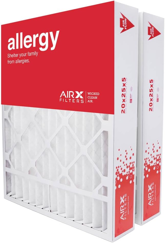 AIRx Filters 20x25x5 MERV 11 HVAC AC Furnace Air Filter Replacement for Honeywell FC100A1037 FC35A1027 CF200A1016, Allergy 2-Pack, Made in the USA