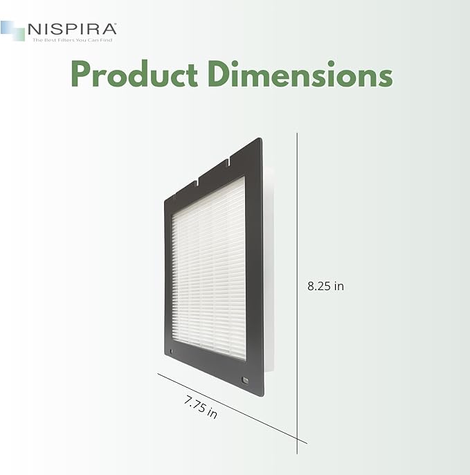 Nispira True HEPA Replacement Filter Compatible with Ivation 5-in-1 Air Purifier Ozone Generator IVAOZAP04, 1 Pack