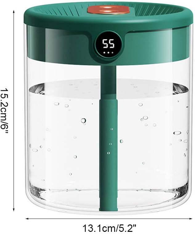 Smart Humidifier, Double Nozzle Cool Mist Humidifier with Night Light, 2L Top Fill Air Humidificador for Home Bedroom Office