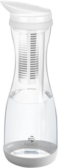 Glass Water Filter Pitcher with Non-Slip Mat,211 Gallons Long-Life,1.3L,BPA Free,Removes Lead,Chlorine,Rust,Odors,Microplastics,Gray