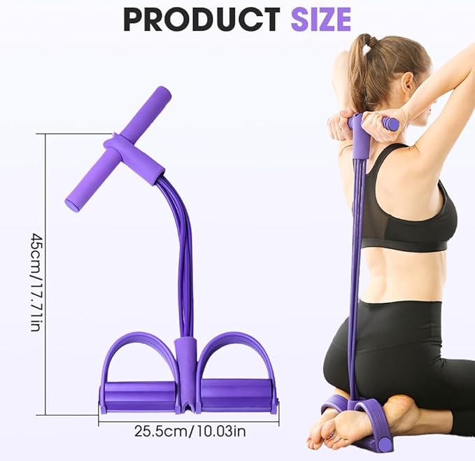 21 Fitness Resistance Bands-4 Tube Pedal Ankle Puller, Elastic Yoga Pedal Puller Resistance Band, Stretching Bands for Arm and Leg Workouts Abdomen, AB Training Auxiliary Device for Women Men-FlexoryFit